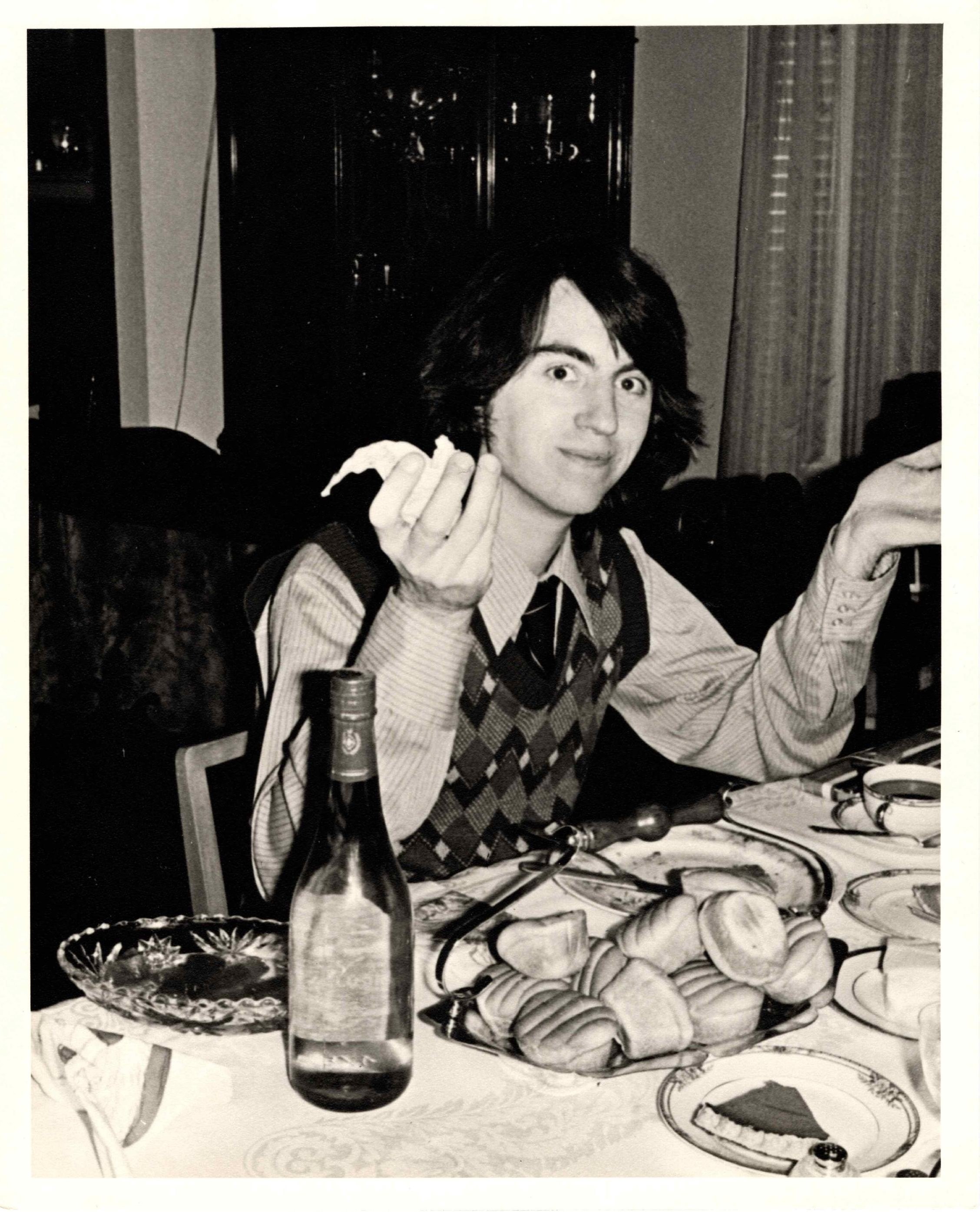 Frank Carlson as a young man at a family dinner